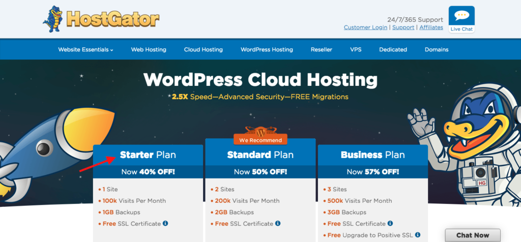 Hostgator WordPress Starter Plan Sign Up