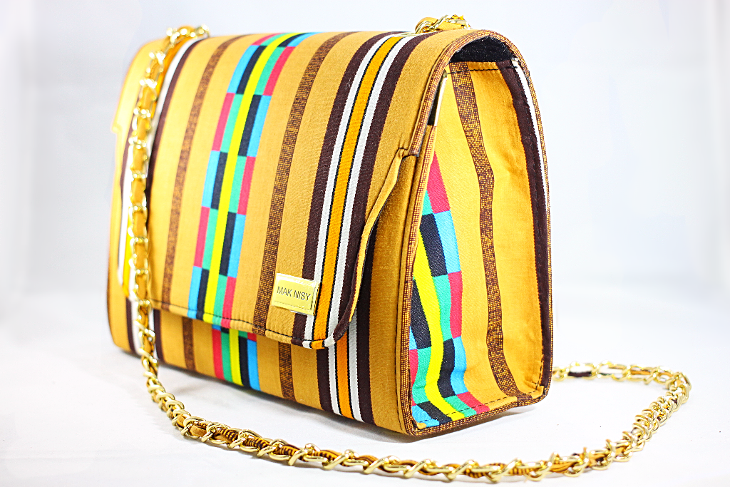 arewa nyc kente cloth purse with chain